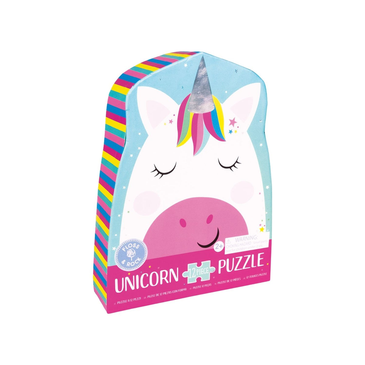 Rainbow Unicorn - 12 Piece Shaped Puzzle in Shaped Box