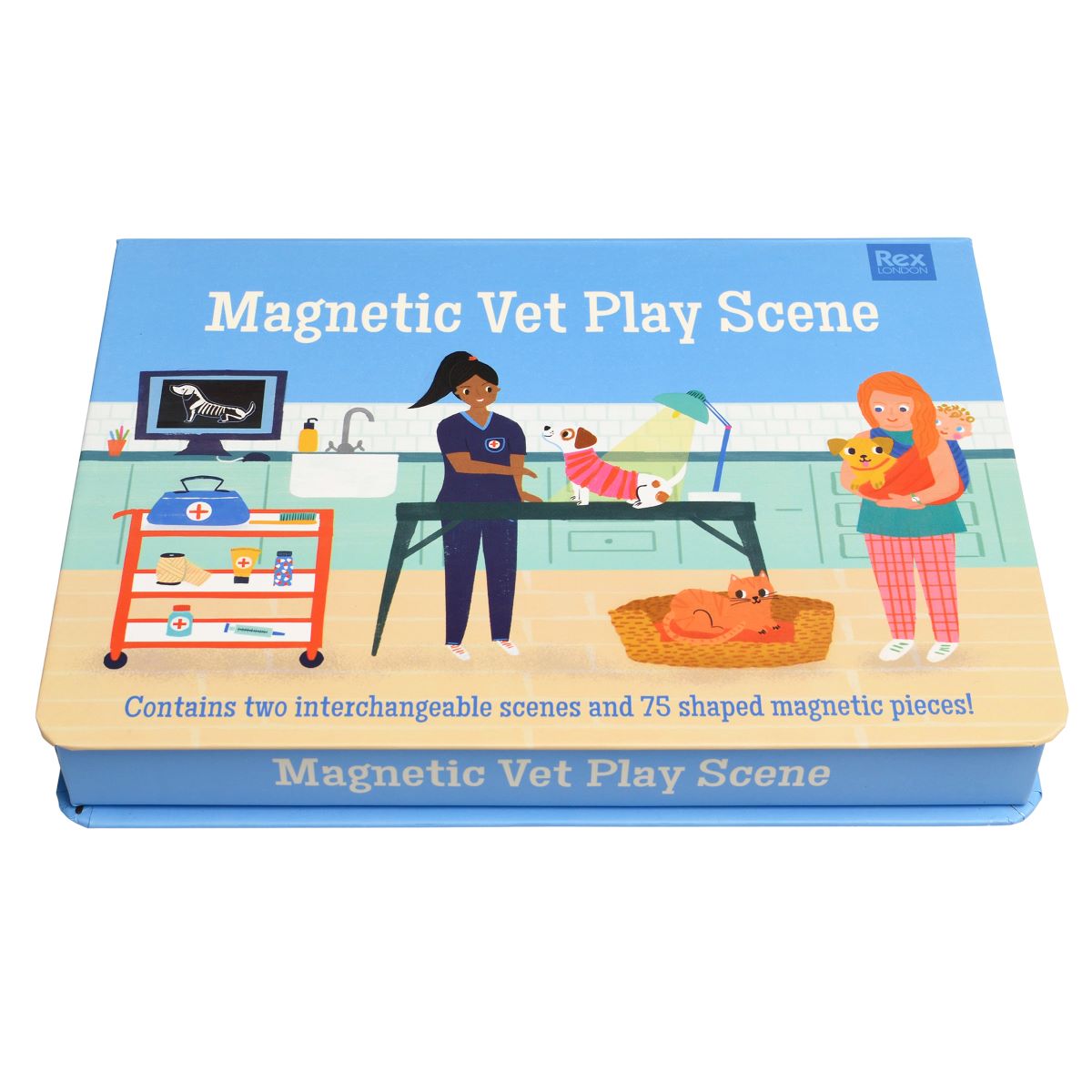 Magnetic vet play scene set (75 pieces)